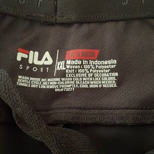 XXL Black Fila Sport 100% polyester warm-ups